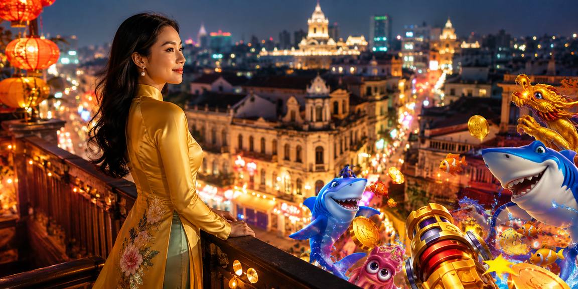Người mặc áo dài Sài Gòn chơi game bắn cá trực tuyến